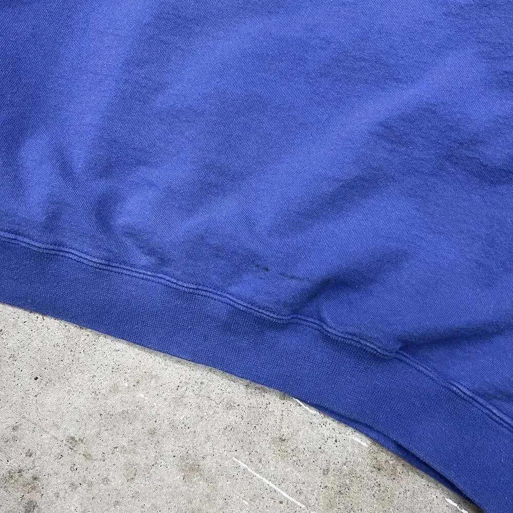 Vintage 90s Nike Tonal Royal Blue Mini Swoosh Crewneck Sweatshirt Boxy XL Fall